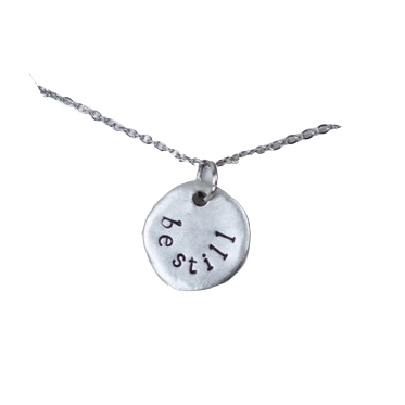 "Be Still" Hammered Charm Necklace