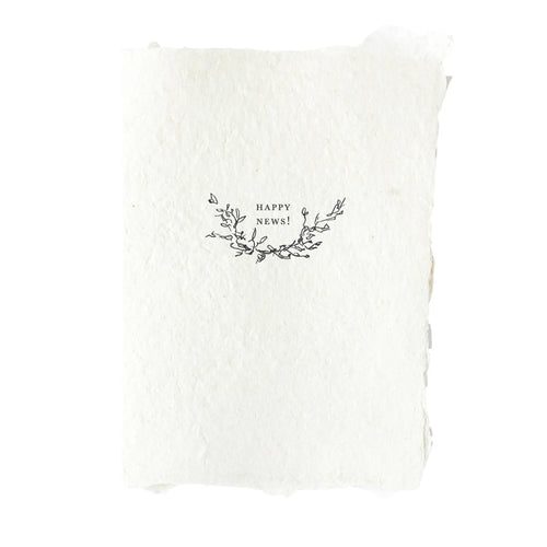 Handmade Paper Card - "Happy News"