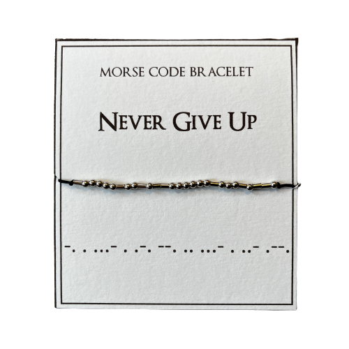 Morse Code Bracelet, Never Give Up