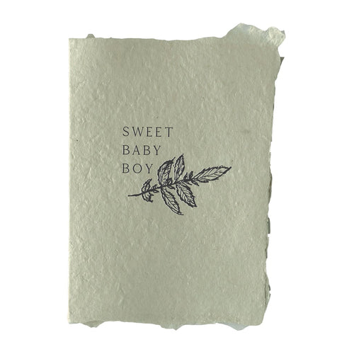 Handmade Paper Card - "Sweet Baby Boy"
