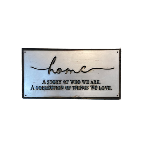 Metal Sign "Home" - framed