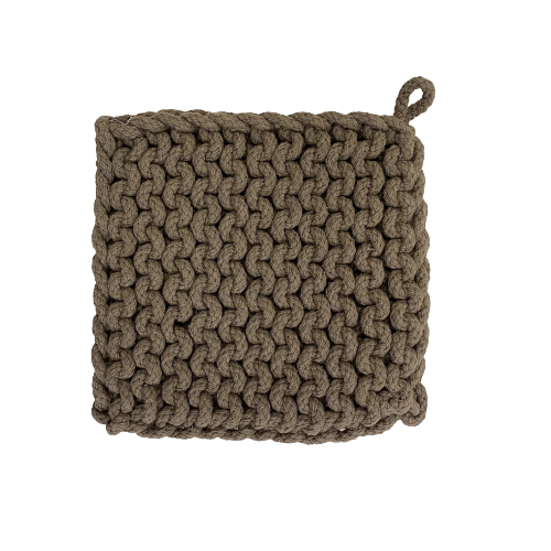 Crocheted Pot Holder, light grey
