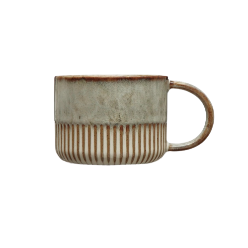 Crimped Stoneware Mug