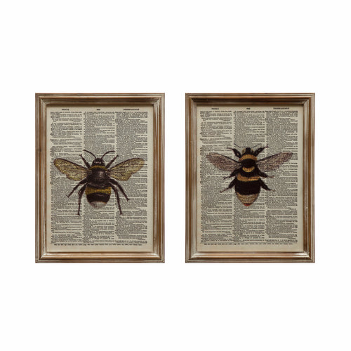 Framed Book Page Bee Print