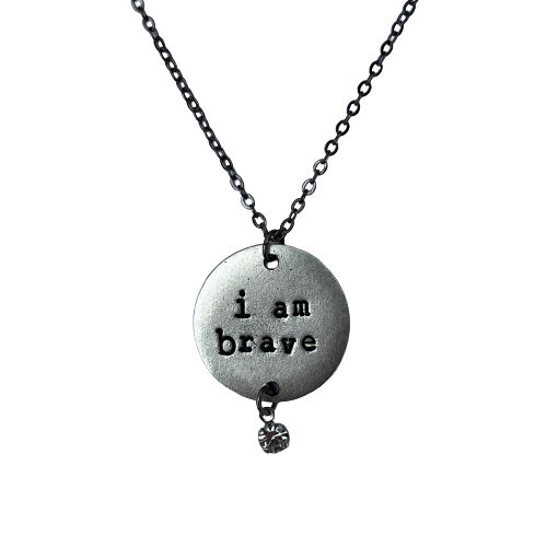 I Am Brave Necklace, silver