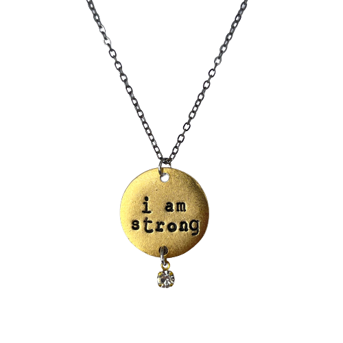 I Am Strong Necklace, Gold
