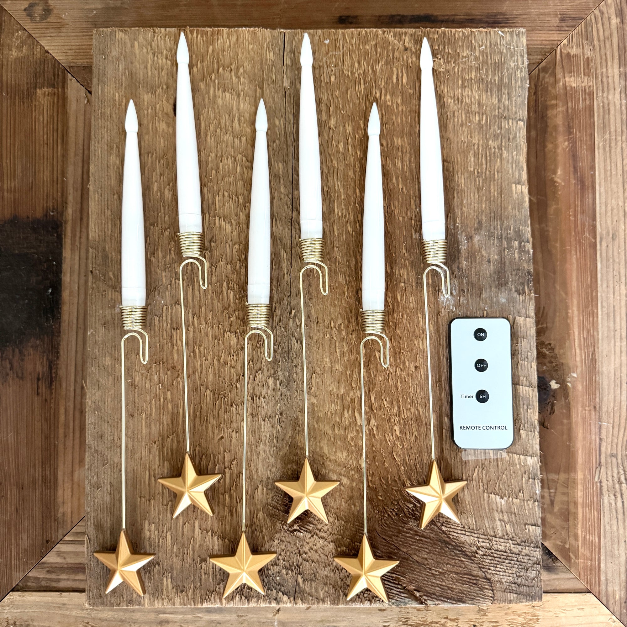 LED Candles with Hanging Stars