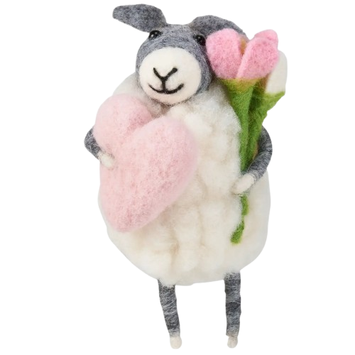 Felt Lamb with Heart
