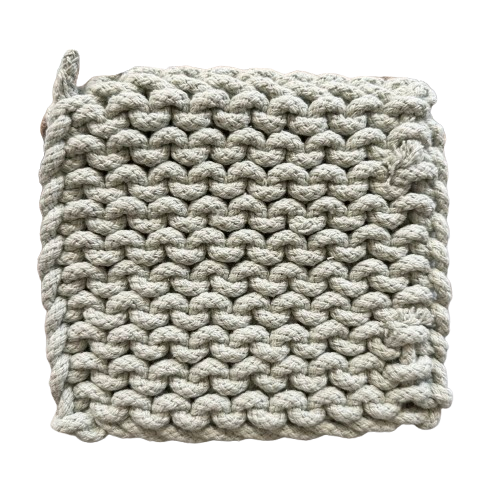 Crocheted Pot Holder, pale sage