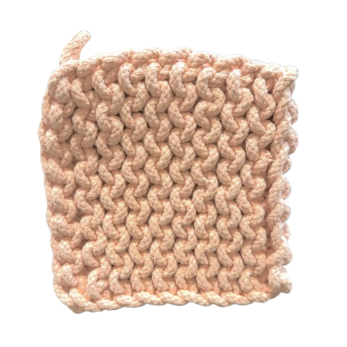 Crocheted Pot Holder, pastel pink