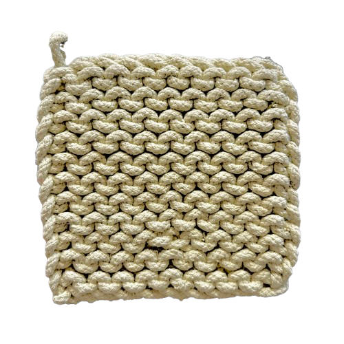 Crocheted Pot Holder, pastel green