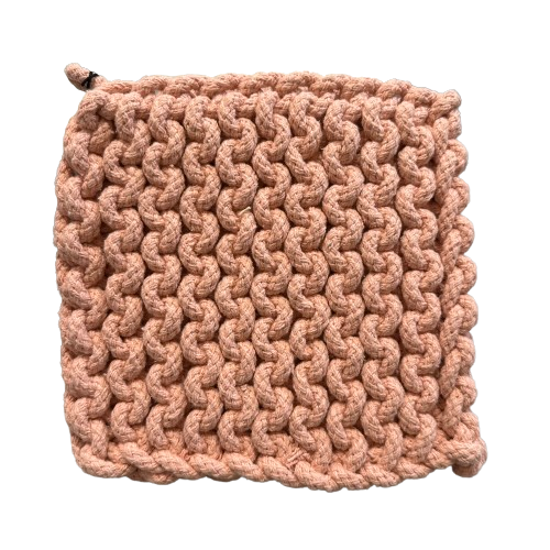 Crocheted Pot Holder, dusty pink