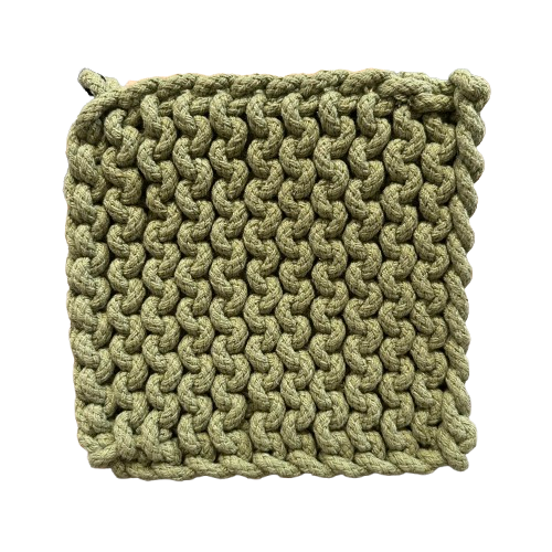 Crocheted Pot Holder, green
