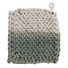 Crocheted Pot Holder, two toned teal