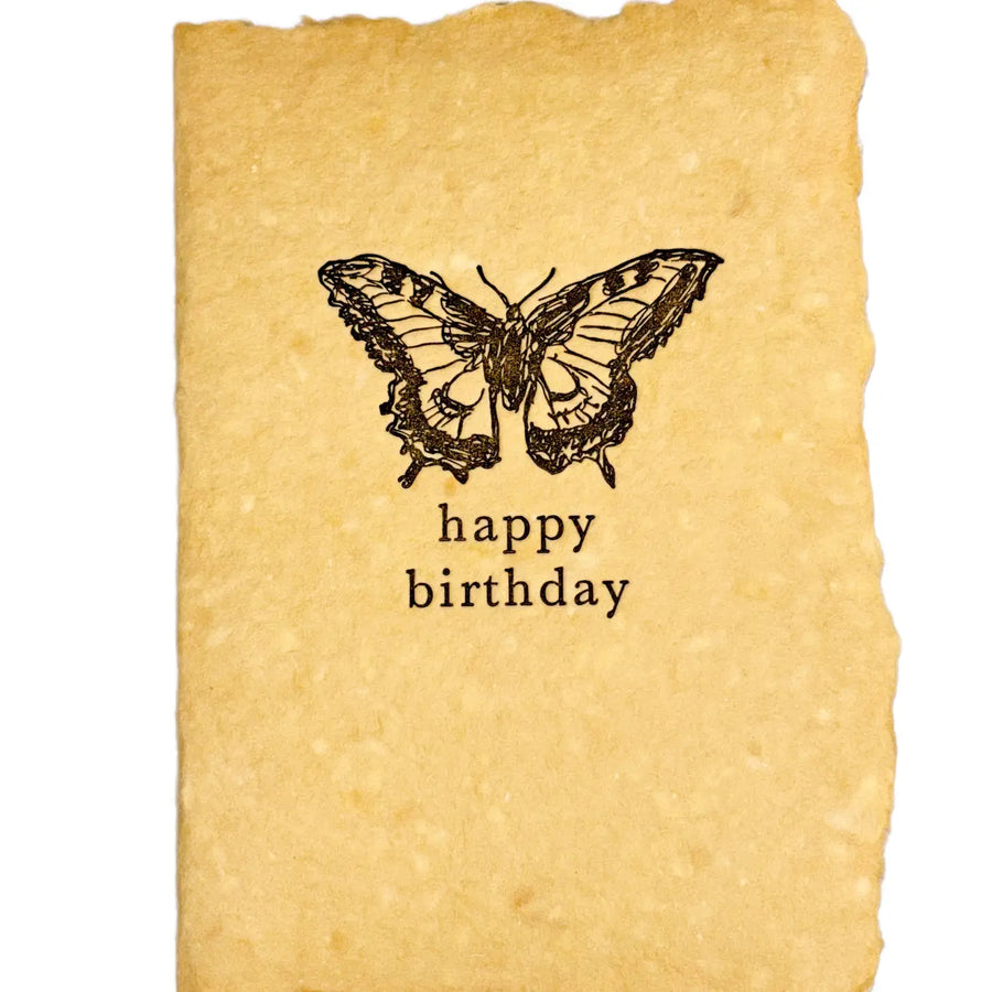 Handmade Paper Card - Butterfly Birthday