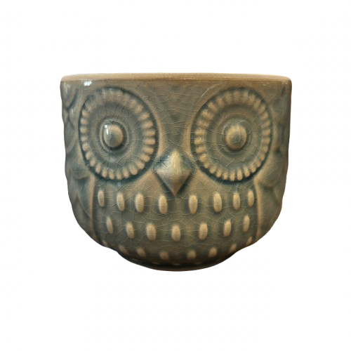 Stoneware Owl Container