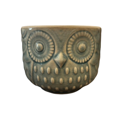 Stoneware Owl Container