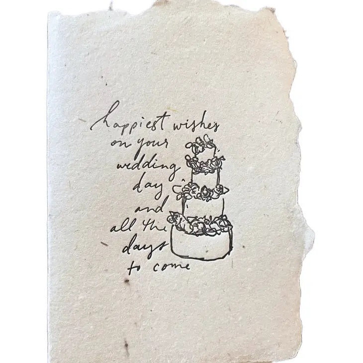 Handmade Paper Card - Happiest Wishes