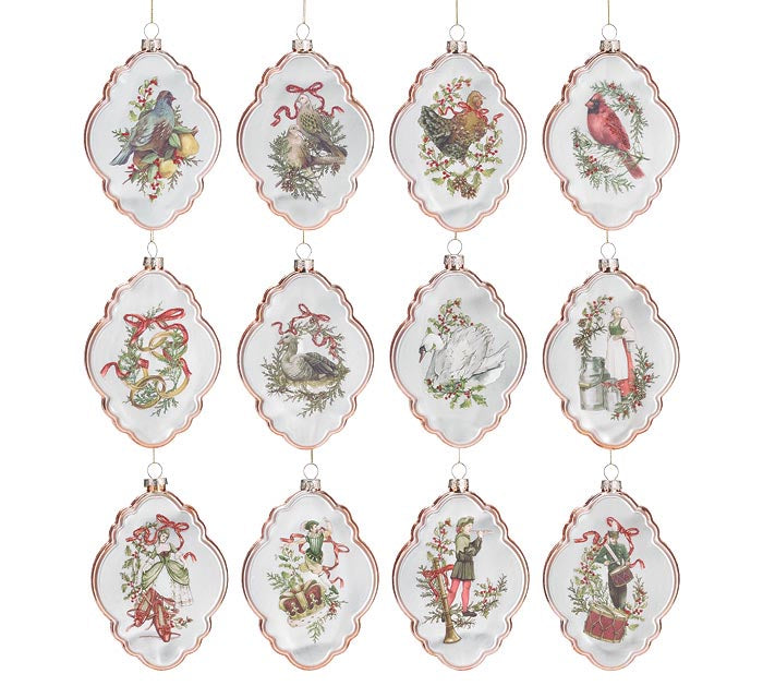 Twelve Days of Christmas Ornaments, set/12