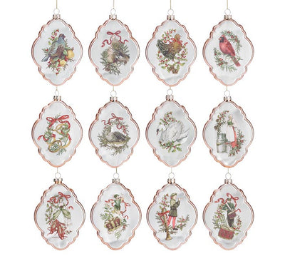 Twelve Days of Christmas Ornaments, set/12