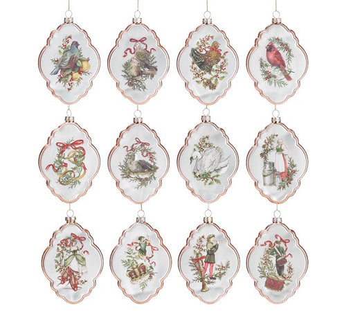 Twelve Days of Christmas Ornaments, set/12