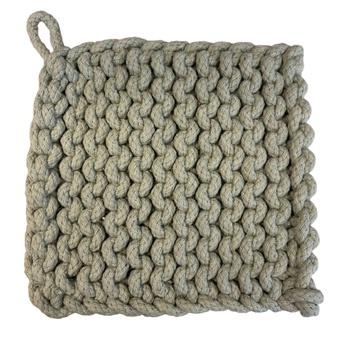 Crocheted Pot Holder, seafoam green