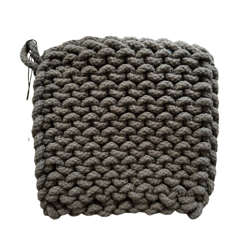 Crocheted Pot Holder, dark grey