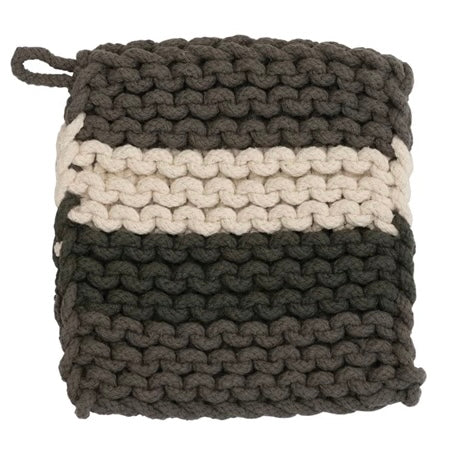 Crocheted Pot Holder, multicolor