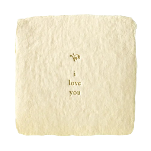 Handmade Letterpress - I Love You, square