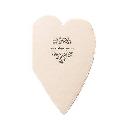 Handmade Letterpress Card - I Love You Heart