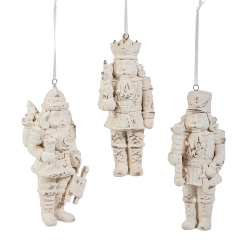 Whitewash Nutcracker Ornament