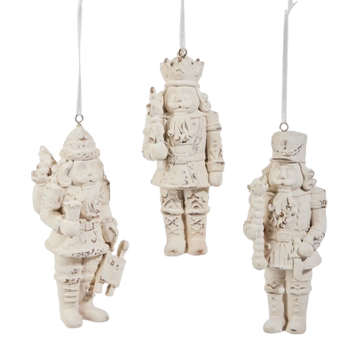 Whitewash Nutcracker Ornament