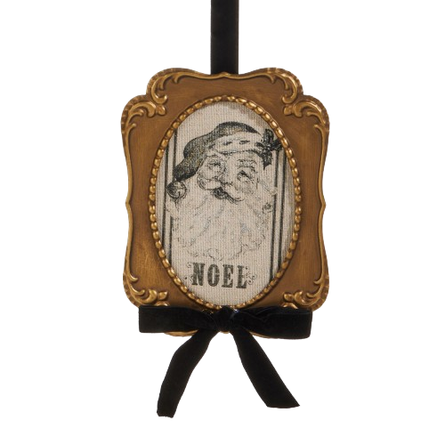 Framed Santa Ornament with Velvet