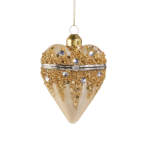 Heart Box Ornament, gold