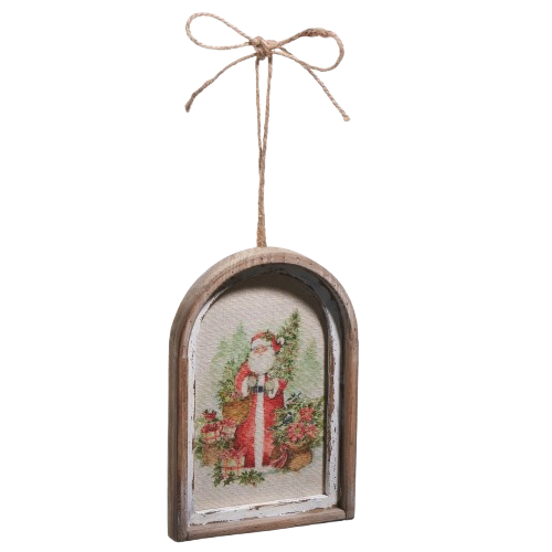 Arch Framed Santa Ornament