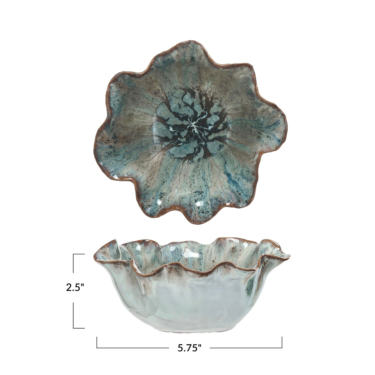 Stoneware Ruffled Bowl