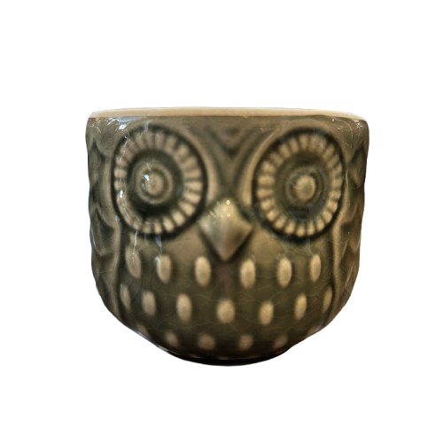 Stoneware Owl Container (small)