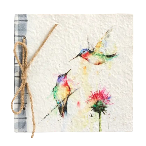Paper Mache Journal - Pair of Hummingbirds