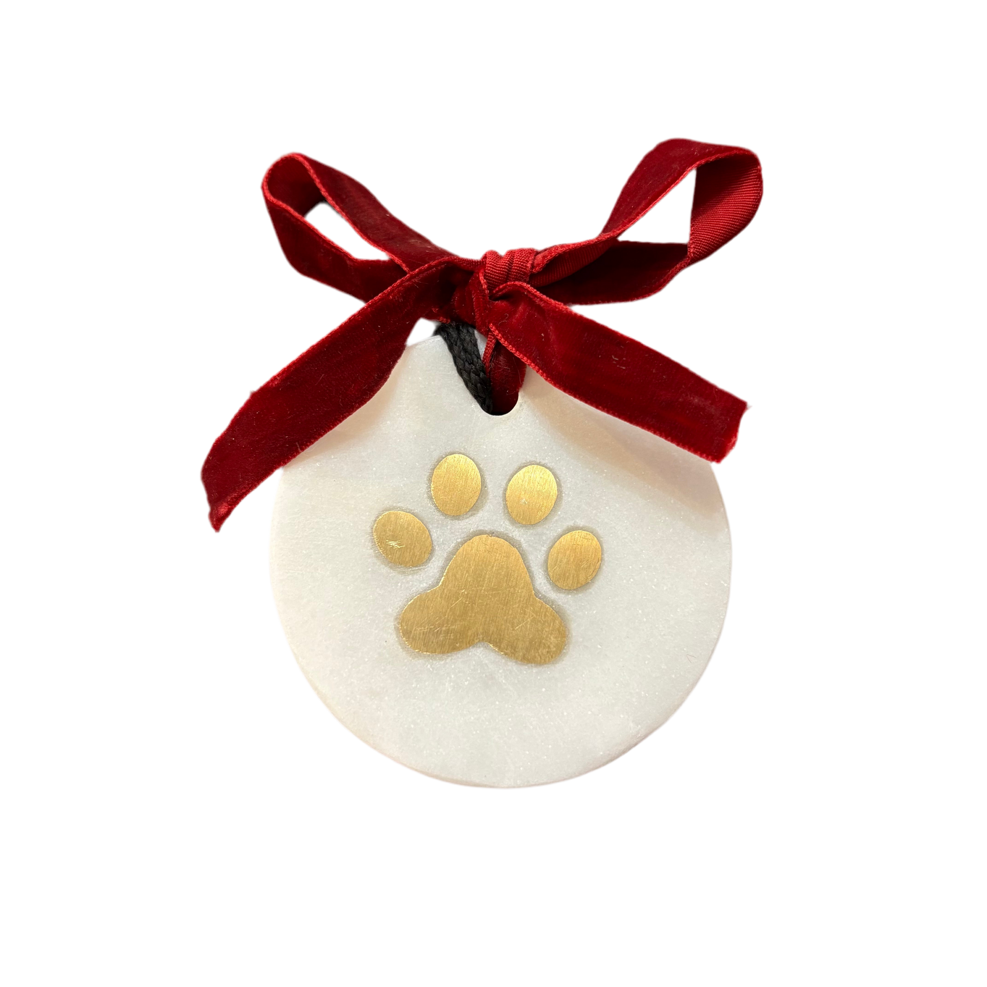 Marble Paw Print Ornament