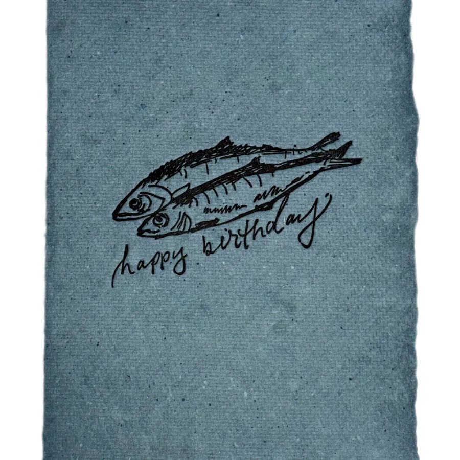 Handmade Paper Card - Birthday Fish