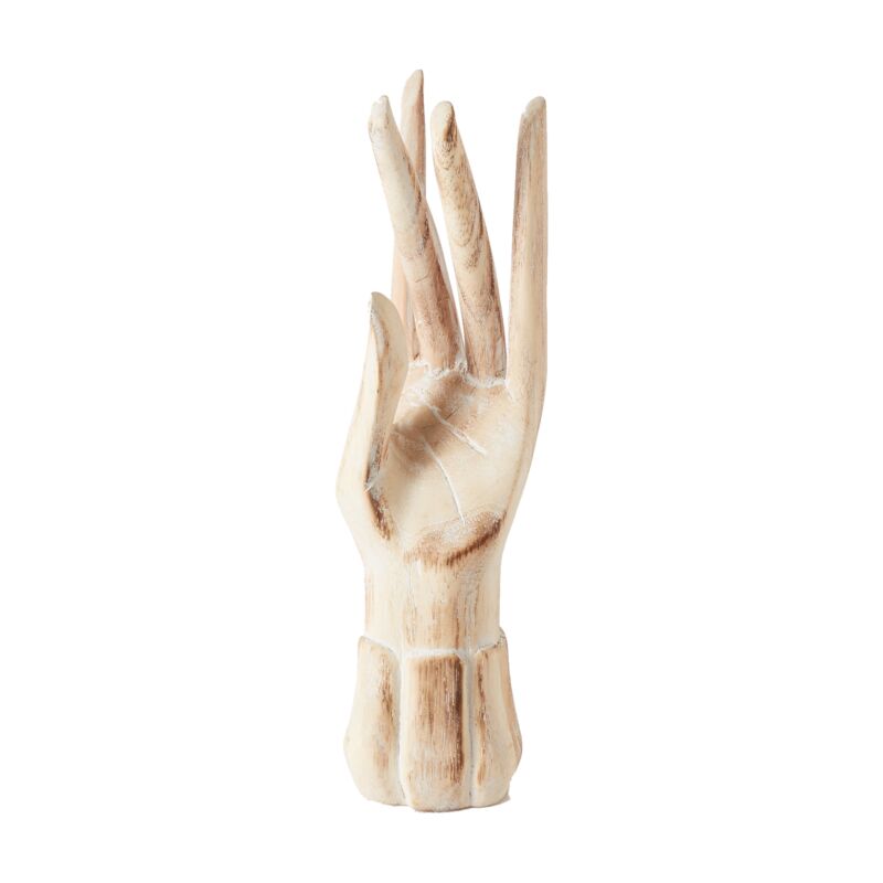 Carved Wood Hand Statue