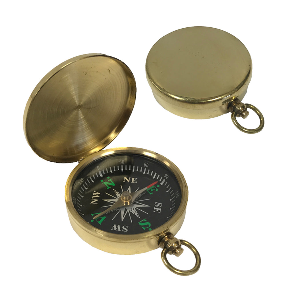 Polished Brass Pocket Compass