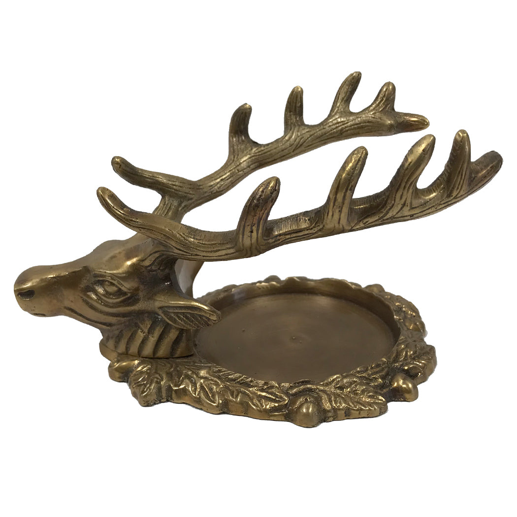 Brass Stag Inkwell Stand/Pen Holder