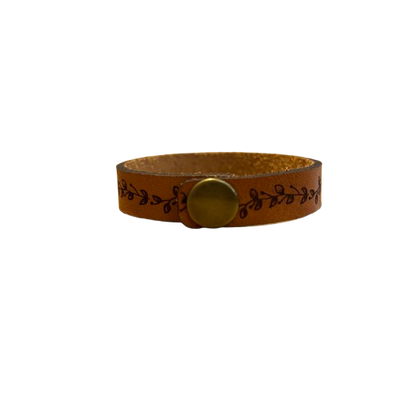 Leather Bracelet - Leaves