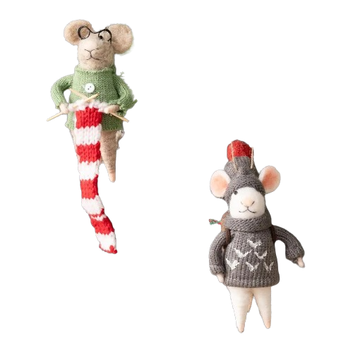 Felt Mouse Ornament - Knitting