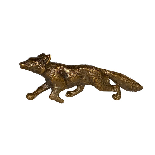 Antiqued Brass Fox Tabletop Decor