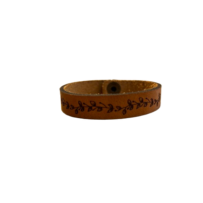 Leather Bracelet - Leaves