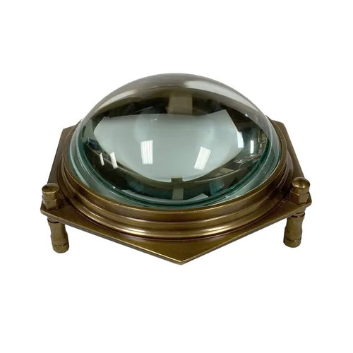 Antiqued Brass Dome Desk Magnifier