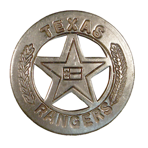 Texas Rangers Badge, antique silver