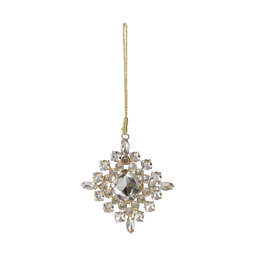 Gold Snowflake Ornament, diamond